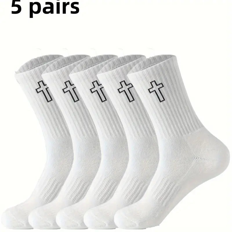 Christian Relaxed White Cross Socks