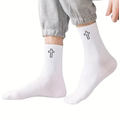 Christian Relaxed White Cross Socks