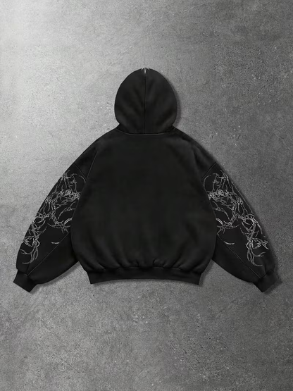 Barbed Wire Cross Hoodie - Back View