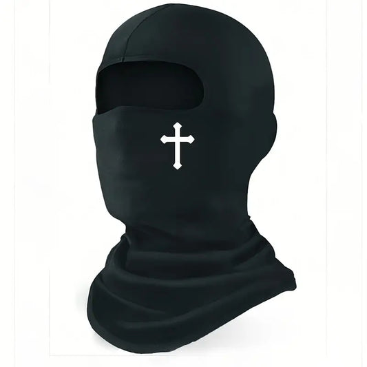 Black Balaclava Face Mask With Cross