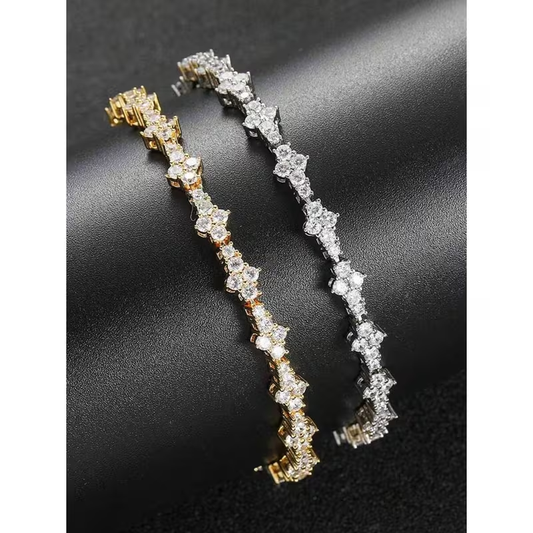 Crystal Tennis Bracelet in Gold and Silver