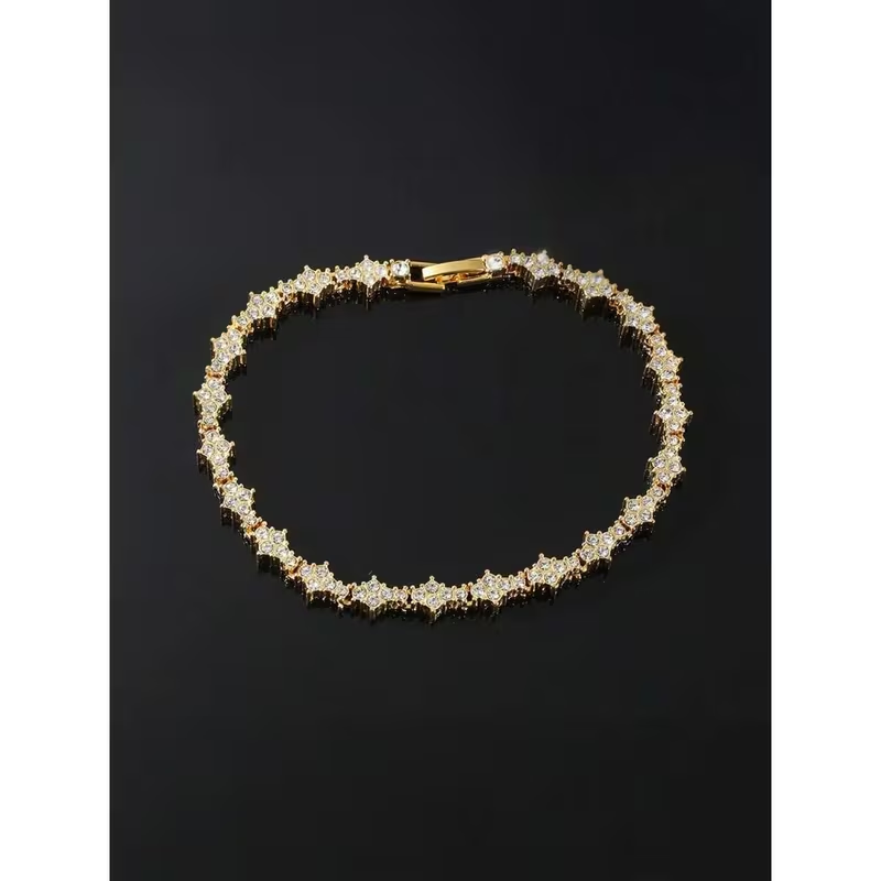 Crystal Tennis Bracelet in Gold