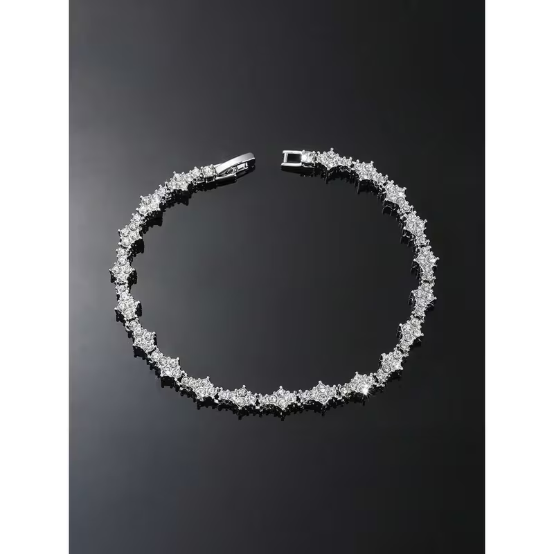 Crystal Tennis Bracelet in Silver