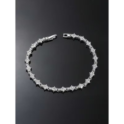 Crystal Tennis Bracelet in Silver