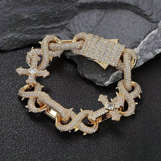 Gold Crown of Thorns Bracelet top view