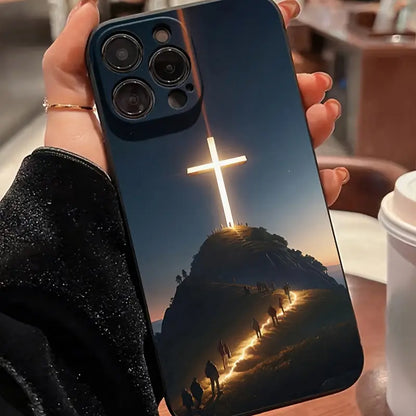 Black iPhone 12 Case With A Illuminated Cross