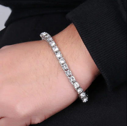 8 Inch 5mm Tennis Chain Bracelet With White Gold And Diamonds