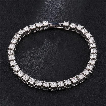 8 Inch 5mm Tennis Chain Bracelet With White Gold And Diamonds